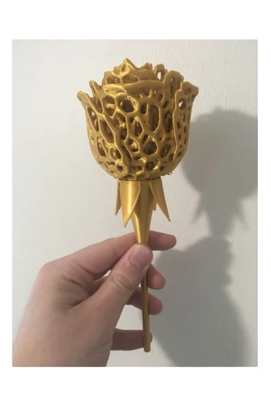 TuransoyCraft Voronoi Gold Yapay Vazo Gülü ürün görseli 1