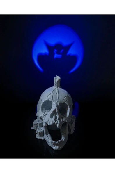 TuransoyCraft Cadılar Bayramı Kuru Kafa Led Işık 11 Gölgeli Halloween Kuru Kafa Led Lamba 14CM ürün görseli 1