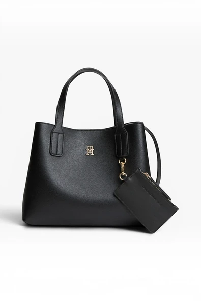 TH ICON MINI SATCHEL Kadın Siyah Çanta - AW0AW18722 ürün görseli 1