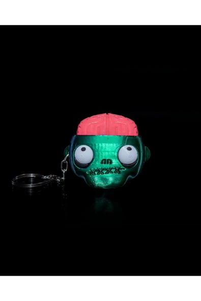TuransoyCraft Cadılar Bayramı Zombi Hareketli Zincirli Yeşil Anahtarlık Çanta Süsü ürün görseli 1