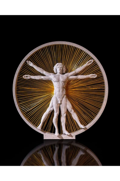 TuransoyCraft Leonardo Da Vinci Vitruvius Adamı Dekoratif Obje 21CM ürün görseli 1