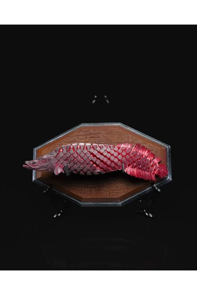 TuransoyCraft Pirarucu Arapaima Balığı Dekoratif Obje Kırmızı Balık Hareketli Oyuncak 20CM ürün görseli 1