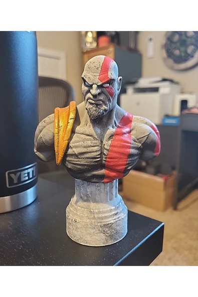 TuransoyCraft Kratos Haşin Öfke God of War Boyalı Büst 12 CM ürün görseli 1