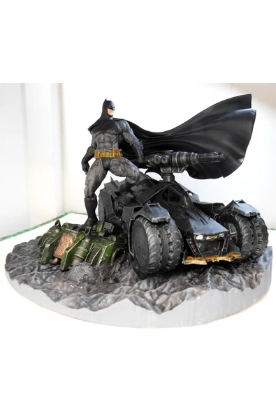 TuransoyCraft Batman ve Batmobile Obje Batman Batman Arabası Masaüstü Dekoratif Obje Büyük Boy 25CM ürün görseli 1