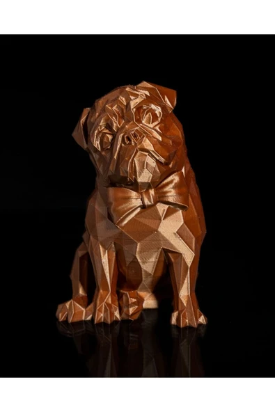 TuransoyCraft Köpek Pug Kahverengi Boyalı Figür 12 Cm ürün görseli 1
