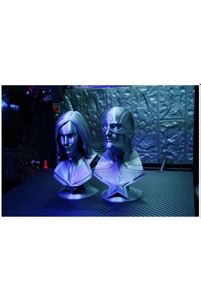 TuransoyCraft Captain America Ve Marvel Girl Büst 10cm (2'li Paket) ürün görseli 1