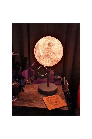 TuransoyCraft Twilight Fullmoon Abajur Başucu Lambası - Resim 2