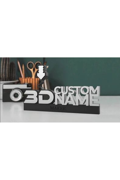 TuransoyCraft İsme Özel 3 Boyutlu Yazılımcı Masa İsimliği Yazılımcı 3D Masaüstü İsimlik Ofis Masaüstü İsimliği ürün görseli 1