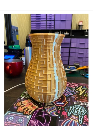 TuransoyCraft Labyrinth Modern Vazo 18 Cm - Resim 2