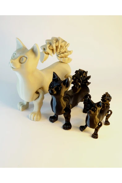 TuransoyCraft Anne Kedi ve Yavruları Oyuncak Hayvanlar Hareketli Oyuncak 3'lü Kedi Oyuncak ürün görseli 1