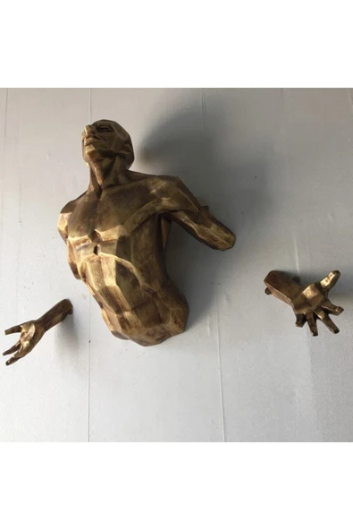 TuransoyCraft Modern Adam Duvar Dekoru Sculpture Angel Man Wall (giga Dev Boy) ürün görseli 1