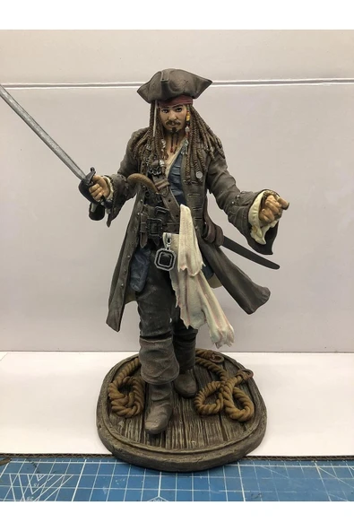 TuransoyCraft Kaptan Jack Sparrow Karayip Korsanları Boyalı Figür 23 Cm (büyük Boy ürün görseli 1