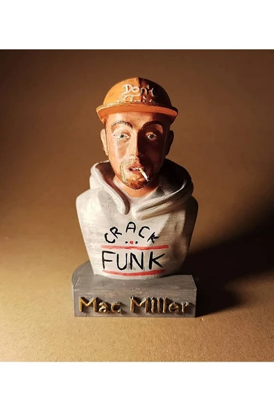 TuransoyCraft Mac Miller Boyalı Büst 12 Cm - Resim 2