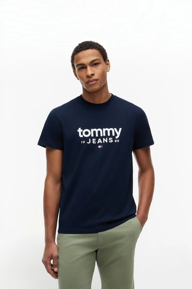 TJM SLIM GRAPHIC TEE EXT Erkek Mavi T-Shirt - DM0DM23376 ürün görseli 1