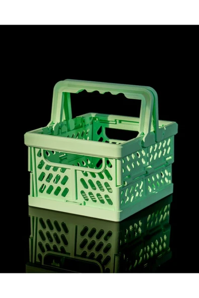 TuransoyCraft Çok Amaçlı Sert Plastik Kasa Alışveriş Sepeti Organizer Katlanabilir 15CM ürün görseli 1
