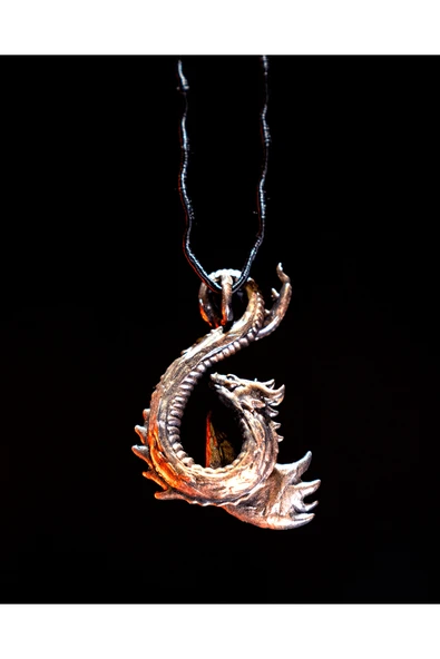 TuransoyCraft Game of Thrones Drogon Boyalı Kolye ürün görseli 1