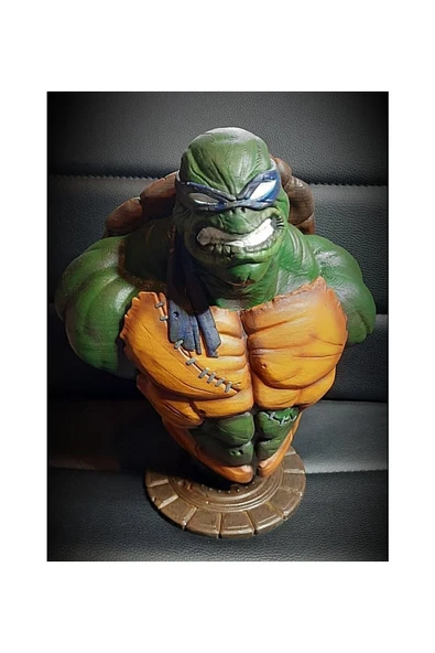 TuransoyCraft Ninja Kaplumbağalar Leonardo Haşin Öfke Boyalı Büst 12 Cm ürün görseli 1