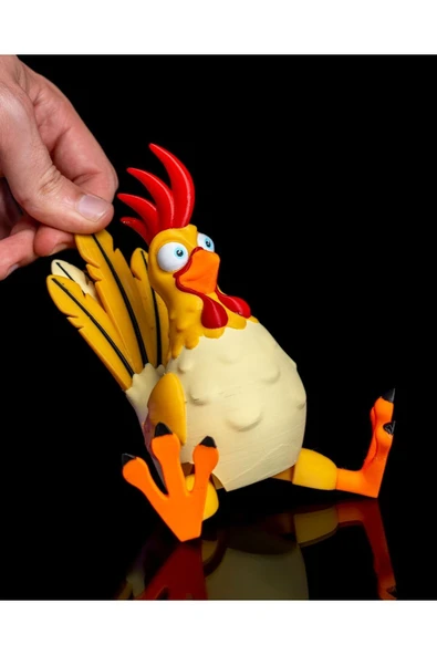 TuransoyCraft Tavuklar Firarda Hareketli Horoz Oyuncak 15 CM (BÜYÜK BOY) ürün görseli 1
