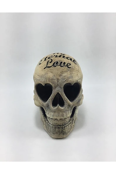 TuransoyCraft My Eternal Love Yazılı Kafatası Figür 10 Cm X 13 Cm ürün görseli 1