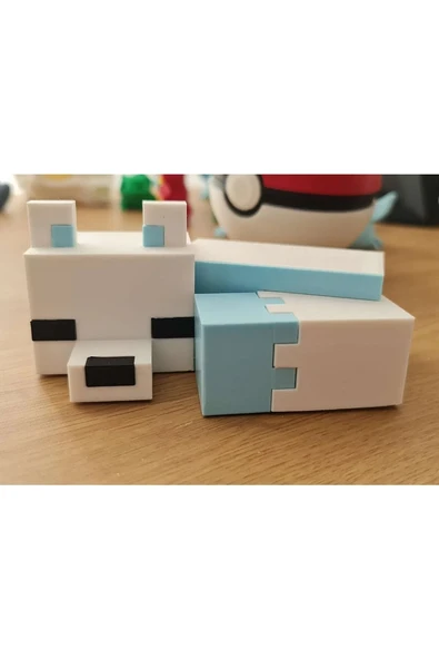 TuransoyCraft Minecraft Kar Tilkisi Arctic Fox Figür (15 CM GENİŞLİK) ürün görseli 1
