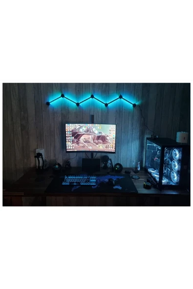 TuransoyCraft Gamer Room Dekoratif Hexa Duvar Işık Barı ürün görseli 1