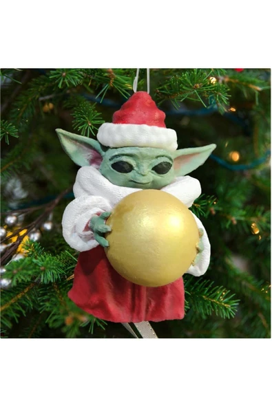TuransoyCraft Baby Yoda Yılbaşı Ağaç Süsü Star Wars Mandalorian 15 Cm ürün görseli 1
