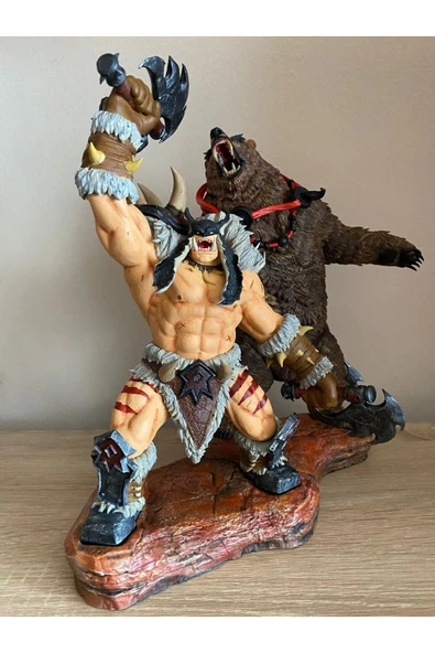 TuransoyCraft World Of Warcraft Rexxar ve Misha Figür WOW Rexxar ve Ayı Misha Obje 25CM Büyük Boy ürün görseli 1