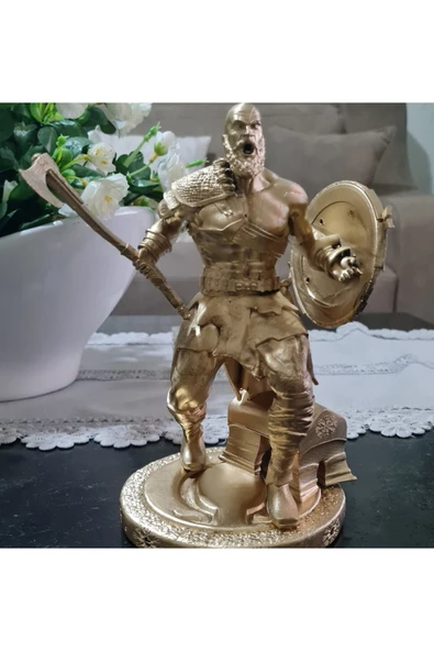 TuransoyCraft Kratos God Of War Gold Varak Figür 15 Cm ürün görseli 1
