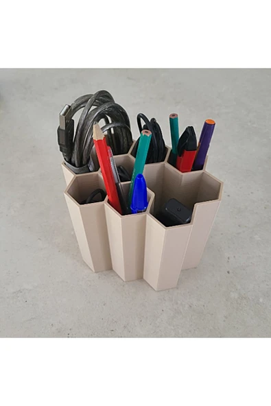 TuransoyCraft Hexagonal Masaüstü Organizer 10cm - Resim 2