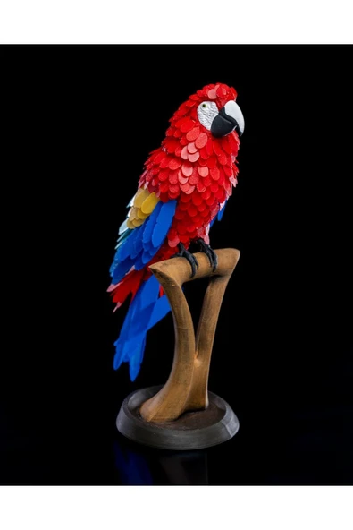 TuransoyCraft Ara Papağanı Dekoratif Figür 25 CM (TÜYLERİ HAREKET ETTİRİLEBİLİR) ürün görseli 1