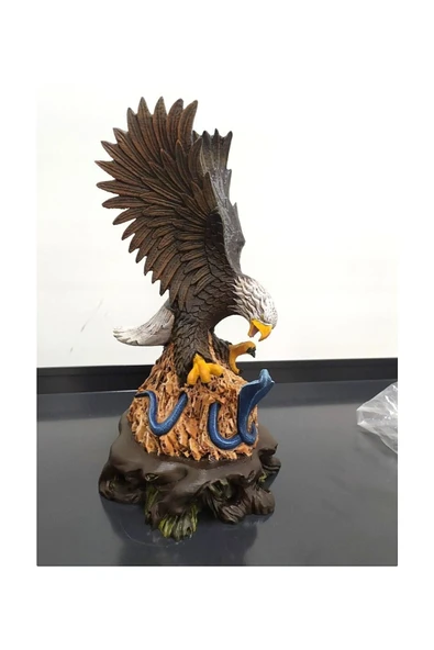 TuransoyCraft Kara Kel Kartal Kobra Avı Boyalı Figür 20 Cm (büyük Boy) ürün görseli 1