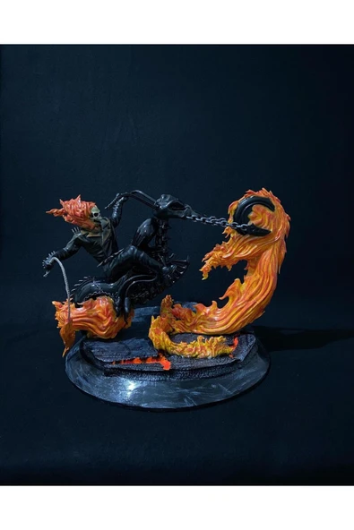 TuransoyCraft Marvel Ghost Rider Johnny Blaze Obje Hayalet Sürücü Figür 25CM Büyük Boy ürün görseli 1