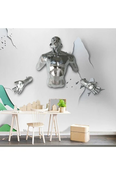 TuransoyCraft Modern Adam Duvar Dekoru Sculpture Angel Man Wall ürün görseli 1