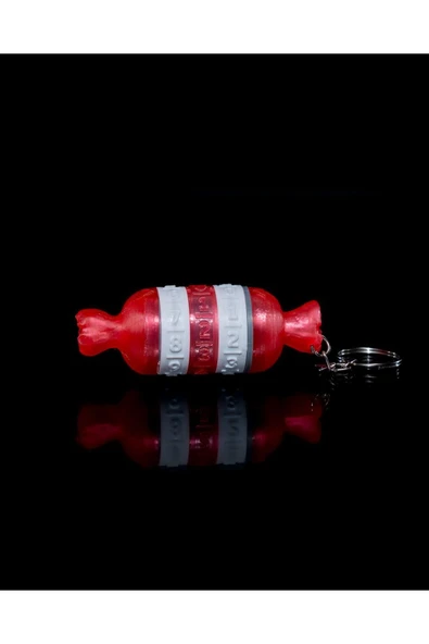 TuransoyCraft Cadılar Bayramı Şeker Paketli Şifreli Kırmızı Anahtarlık Çanta Süsü 10CM ürün görseli 1