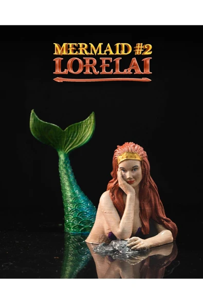 TuransoyCraft Denizkızı Lorelai Hareketli Oyuncak Mermaid Lorelai 23 CM Büyük Boy ürün görseli 1