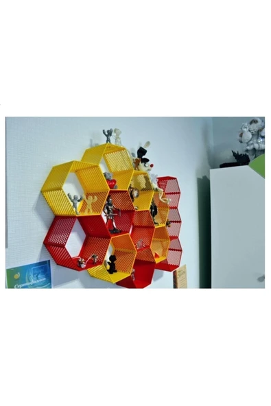 TuransoyCraft Hexagen Altıgen Dekoratif Duvar Rafı 1 Adet ürün görseli 1