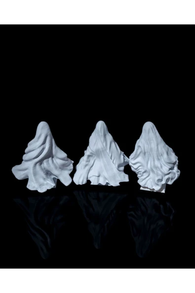 TuransoyCraft Halloween Hayalet Mumluk 3'lü Set Cadılar Bayramı Mumluk 3'lü Hayalet 16CM ürün görseli 1