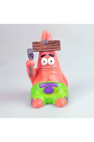 TuransoyCraft Spongebob Hammered Patrick Boyalı Figür 15 cm - Resim 3