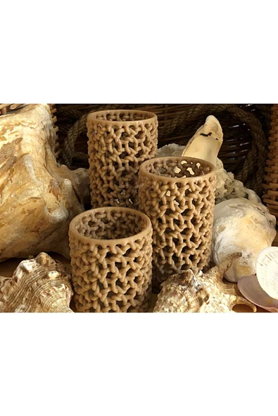 TuransoyCraft Hasır Görünümlü Plastik 3'lü Vazo Set 15cm - 10cm - 5 Cm (ÇAPLARI 8 CM) ürün görseli 1