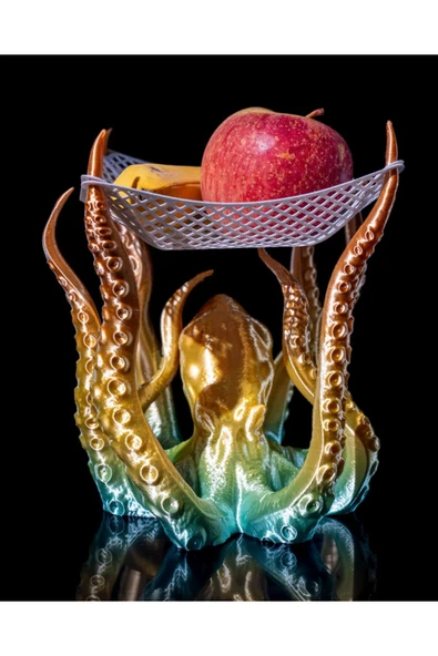 TuransoyCraft Kraken Fileli Meyve Kasesi Ahtapot Kolları Fileli Meyvelik Büyük Boy 20CM ürün görseli 1