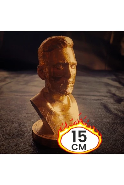 TuransoyCraft Messi Gold Varak Büst 15 Cm ürün görseli 1