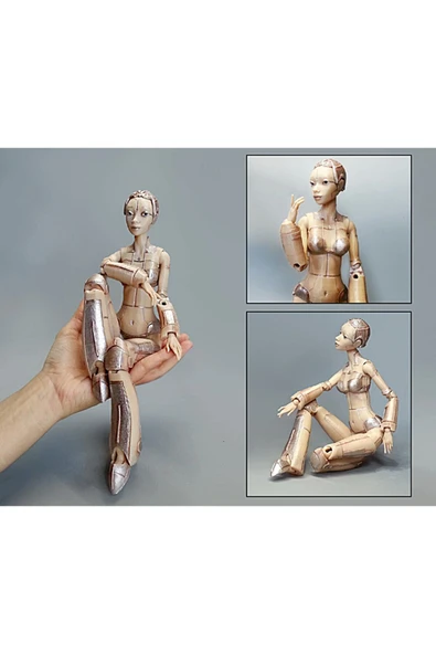 TuransoyCraft Robot Kadın Robotica Boyalı Figür 22 Cm (BÜYÜK BOY) ürün görseli 1