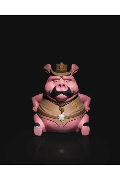 TuransoyCraft Piggy Bank - Sheriff Bacon Buck Kumbara ürün görseli 1