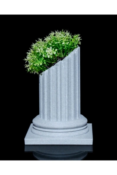 TuransoyCraft Roma Harabe Sütun Antik Yunan Dekoratif Vazo 15CM ürün görseli 1