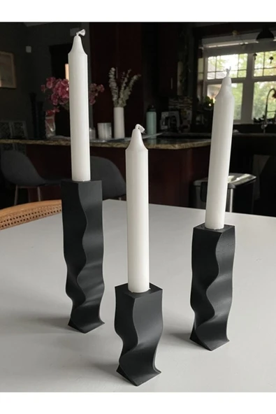 TuransoyCraft Wave Dekoratif Mumluk (3 ADET SET) ürün görseli 1