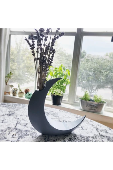 TuransoyCraft Minimalist Vazo Minimalist Moon Vazo Dekoratif Ay Vazo Moon Vase Modern Ay Vazo 13CM ürün görseli 1