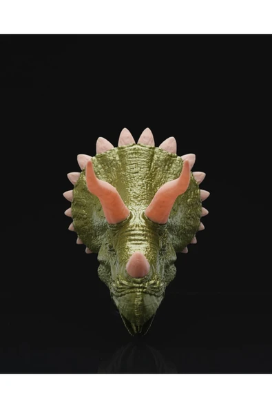 TuransoyCraft Jurassic Park Triceratops Dinozor Boyalı Duvar Büstü 20 Cm ürün görseli 1