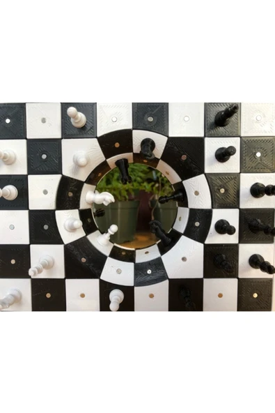 TuransoyCraft Dekoratif Wormhole Solucan Deliği Satranç Tahtası 18 Cm (çift Taraflı) ürün görseli 1