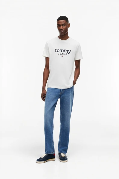 TJM SLIM GRAPHIC TEE EXT Erkek Beyaz T-Shirt - DM0DM23376 ürün görseli 1