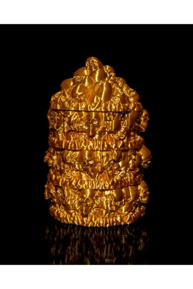 TuransoyCraft Kutsal Hazine Avcıları Indiana Jones Kuru Kafalı Gold Organizer - Düzenleyici 22CM Büyük Boy ürün görseli 1